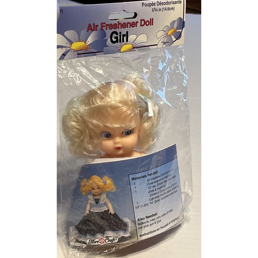 Vtg Craft Air Freshener Doll 5 3/4" Blonde Hair Blue Eyes Miss Muffet 3101 NIP
